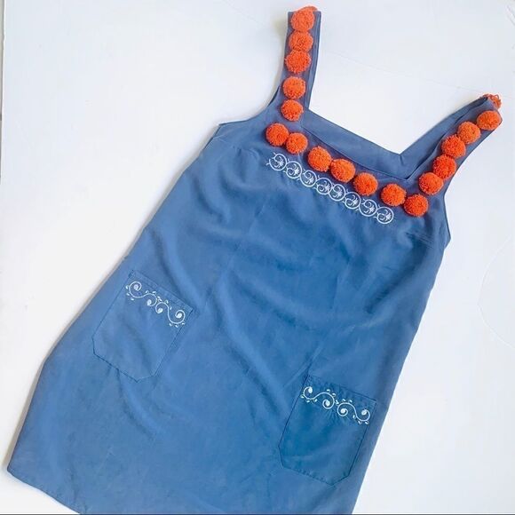🎃LONDON DESIGNER SUPER CUTE POM POM COVERUP DRESS - Picture 1 of 8